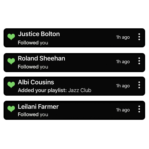 Spotify Followers notifications, playlist added notifications on mobile