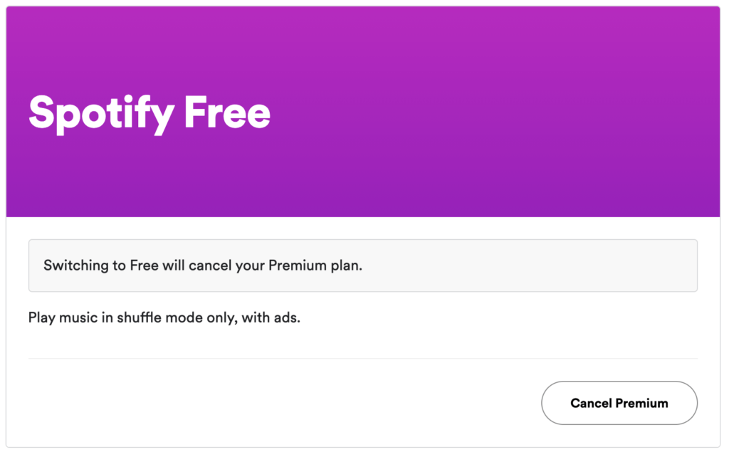 Cancel Spotify Premium Subscription