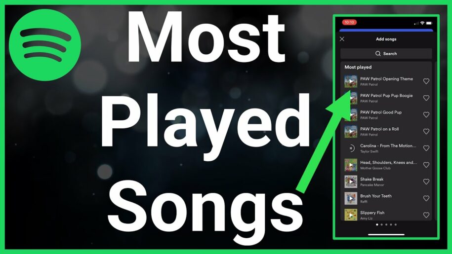 how to see Spotify top songs